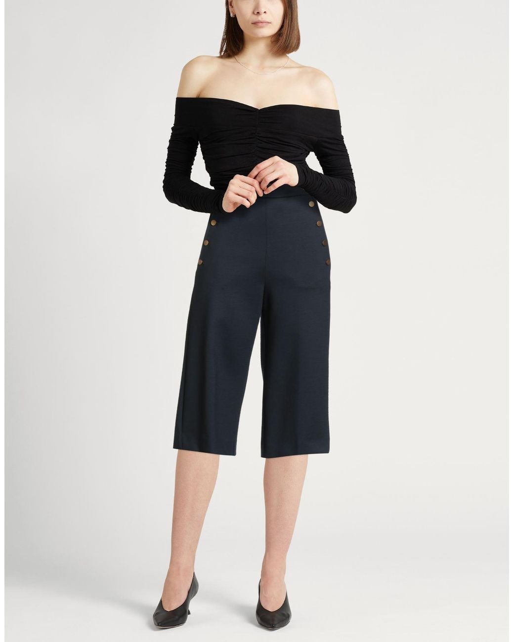 Max Mara Blue Pants Wool, Lyocell, Polyamide, Elastane, Polyester