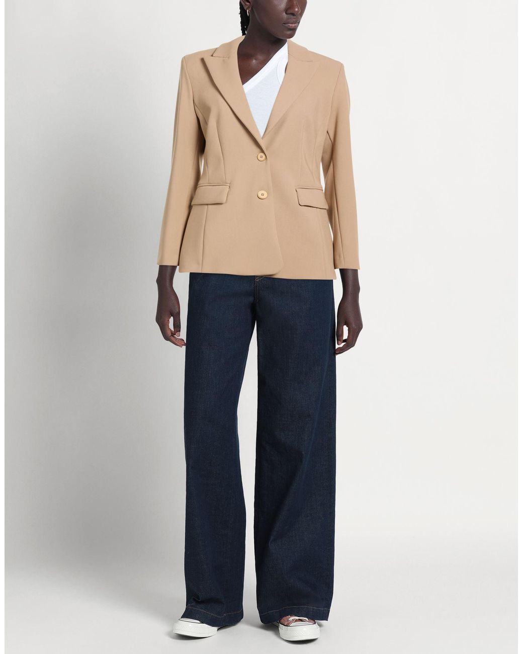 Nenette Natural Blazer Polyester, Viscose, Elastane