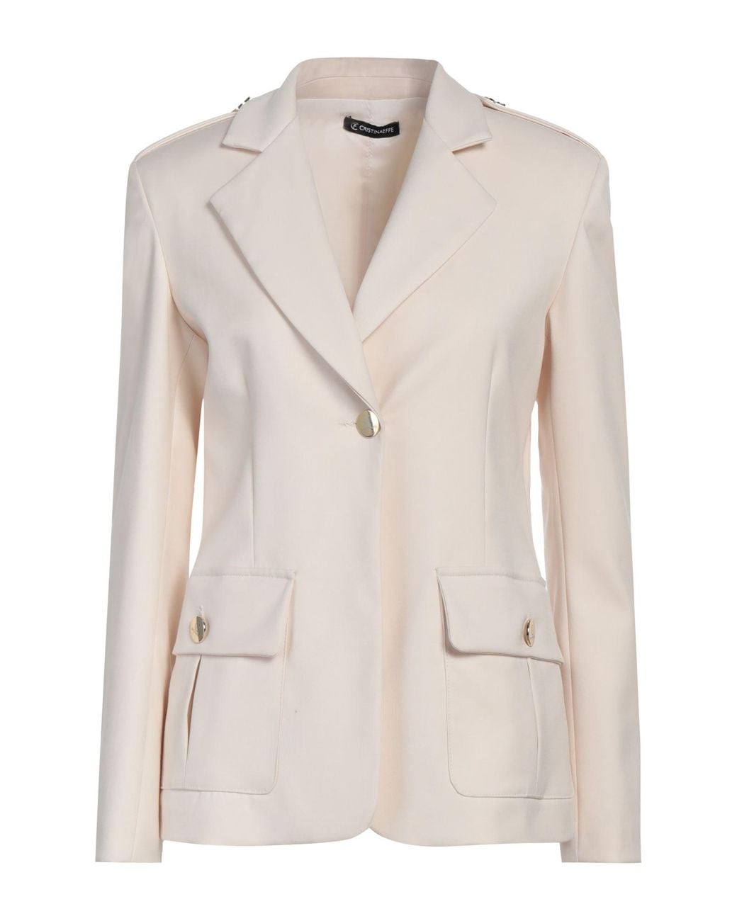 Cristinaeffe Natural Cream Blazer Polyester, Viscose, Elastane