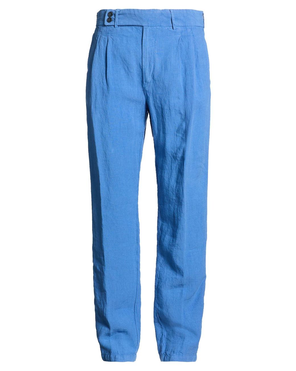 120% Lino Blue Pants Linen for men