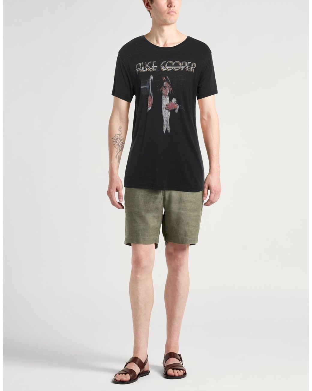 John Varvatos Black T-Shirt Cotton, Polyester for men