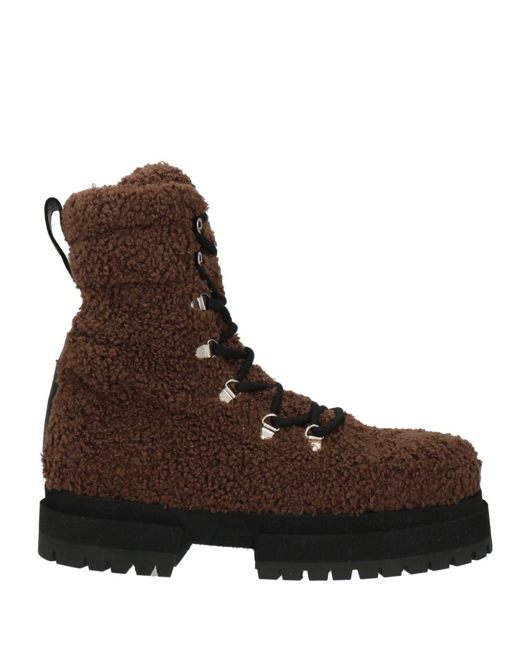 MARIA LUCA Brown Ankle Boots Leather, Textile Fibers