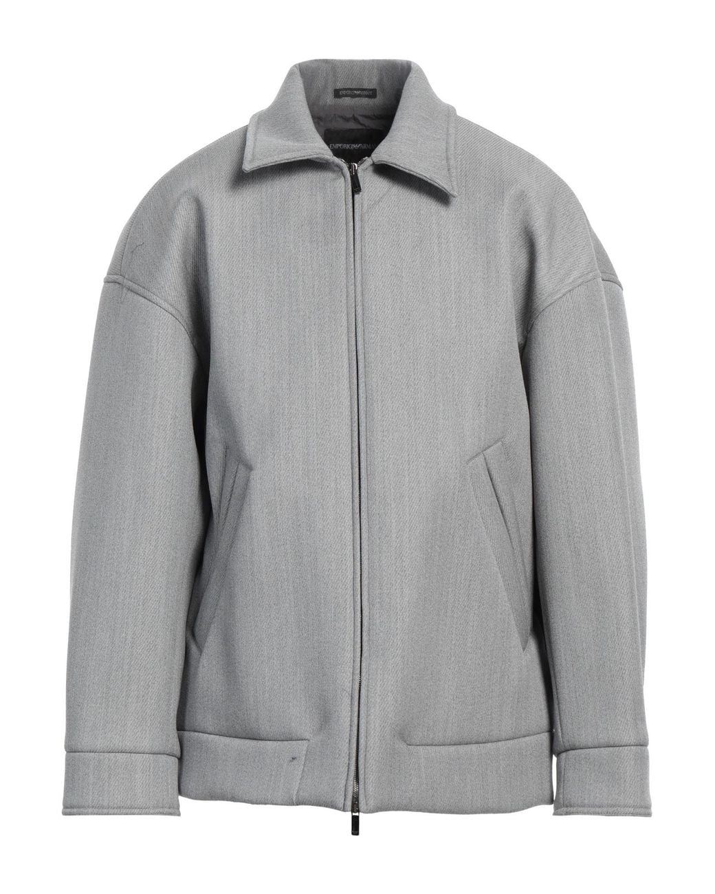 Emporio Armani Gray Jacket Virgin Wool, Polyamide, Polyester for men
