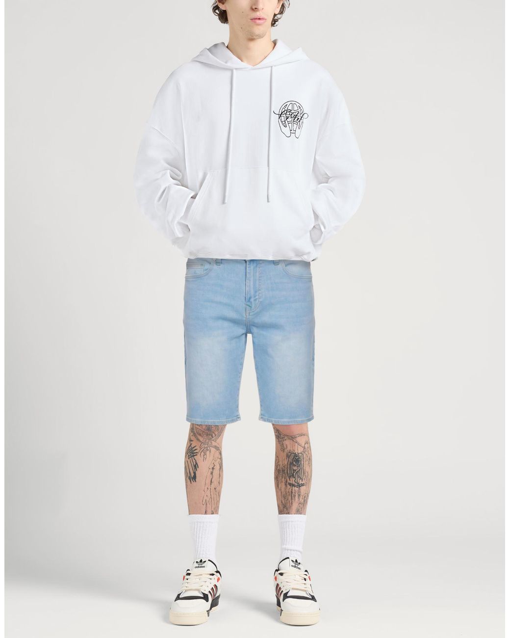 True Religion Blue Denim Shorts for men
