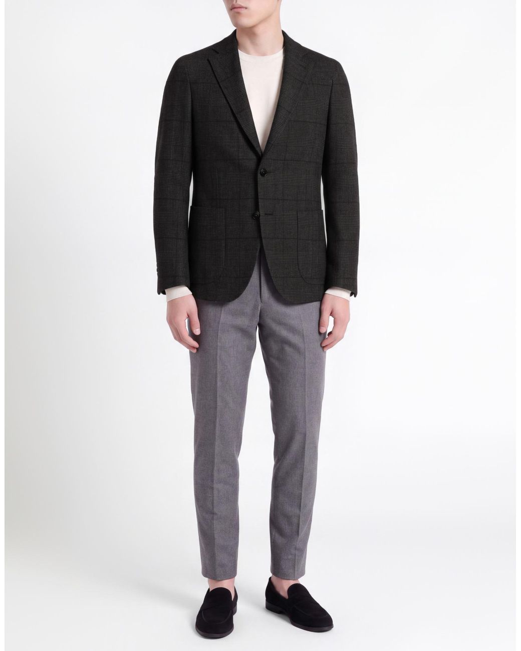 Tombolini Black Charcoal Blazer Wool, Polyester, Elastane for men