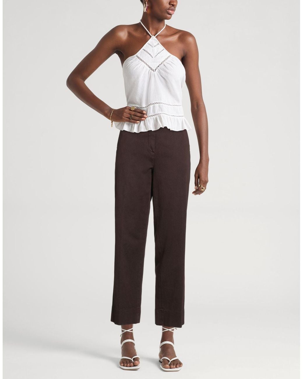 RE_HASH Brown Pants Cotton, Lyocell, Elastane