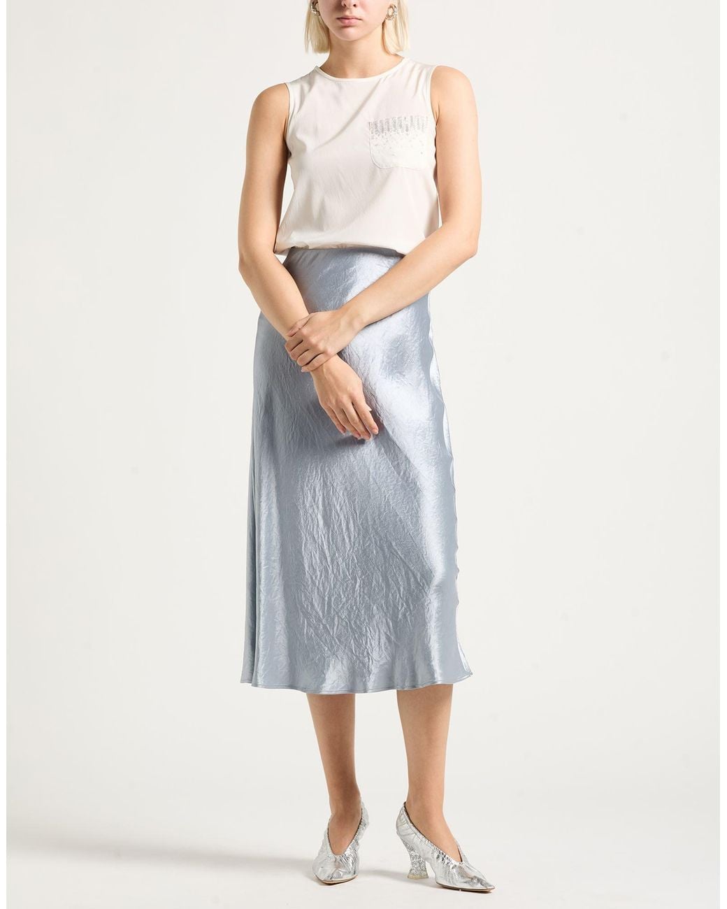 Peserico White Ivory Top Silk, Elastane