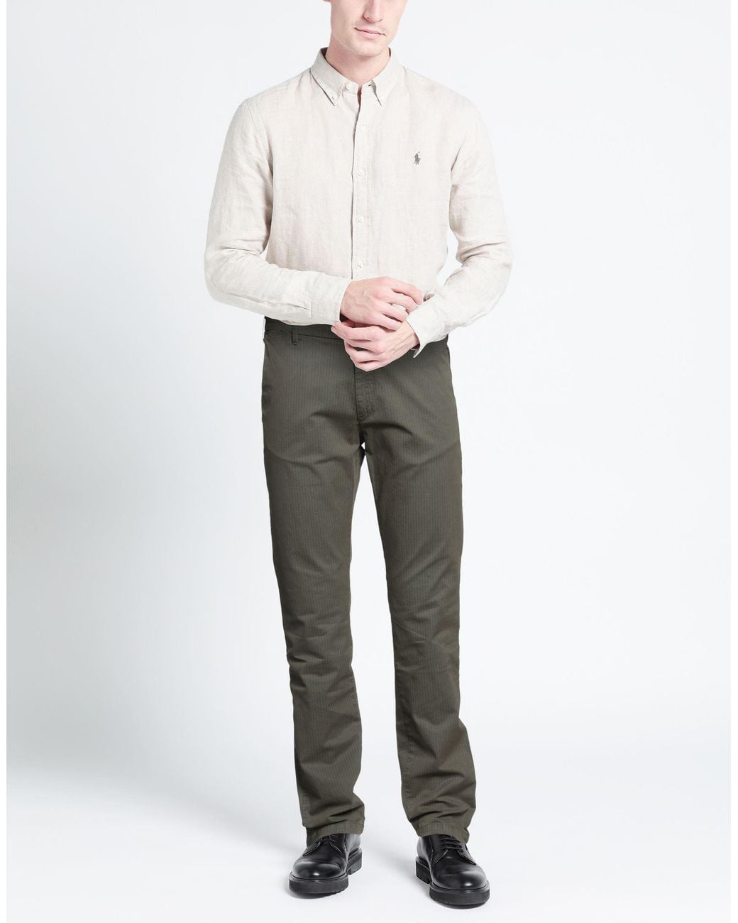 40weft Gray Military Pants Cotton, Elastane for men
