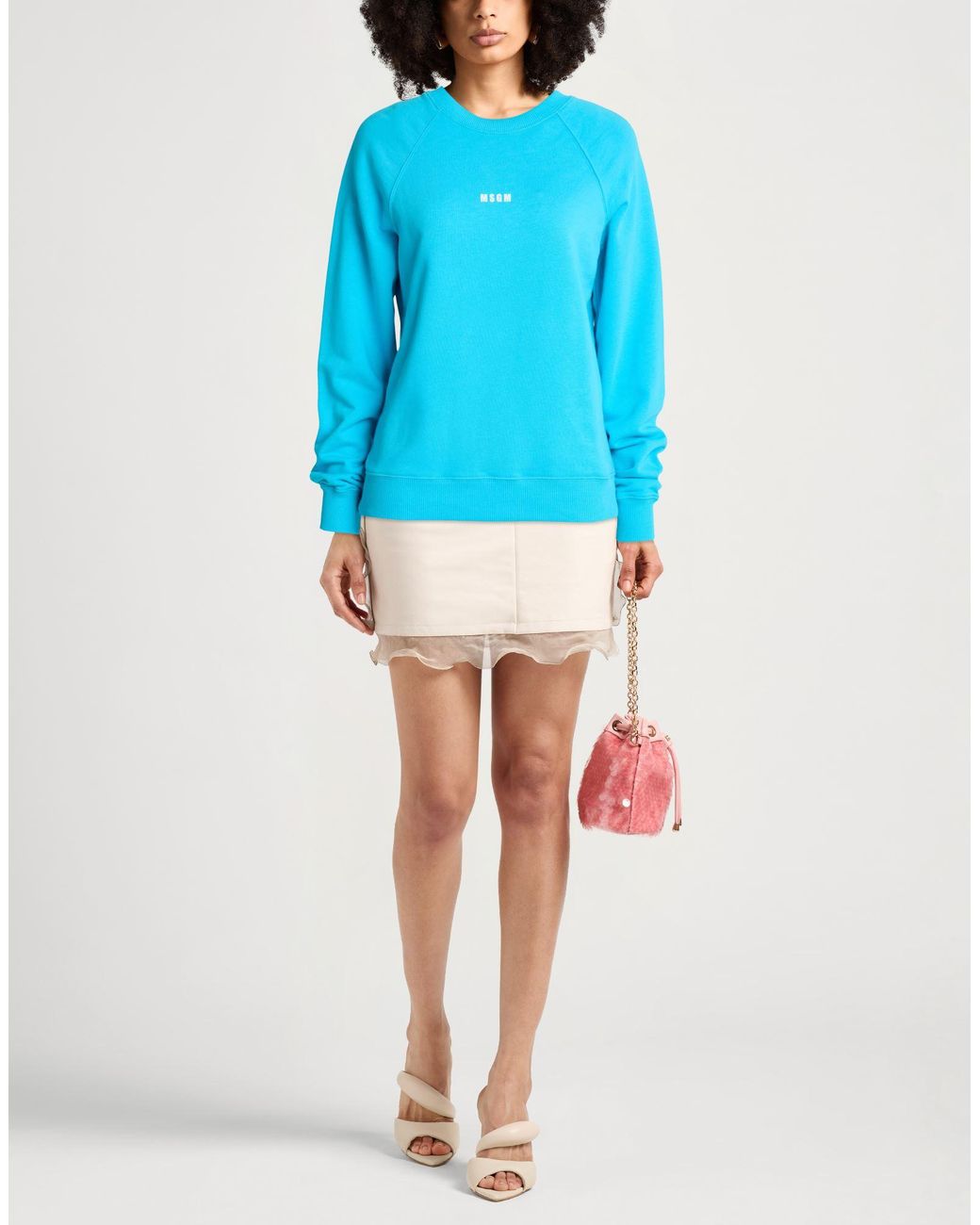 MSGM Blue Sweatshirt Cotton
