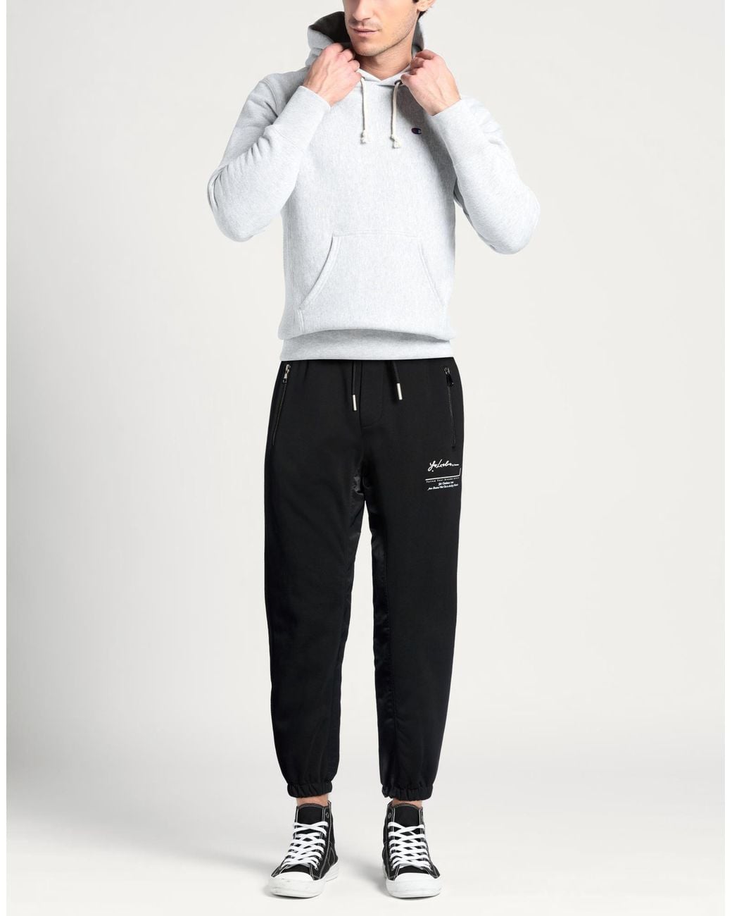 Yes London Black Pants Cotton for men