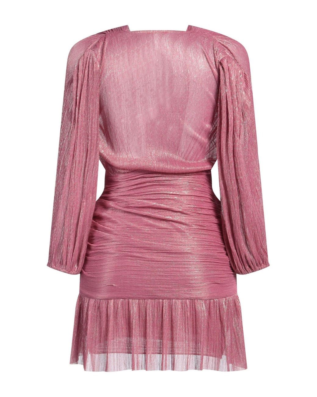 Maje Pink Mini Dress Polyester, Metallic Fiber