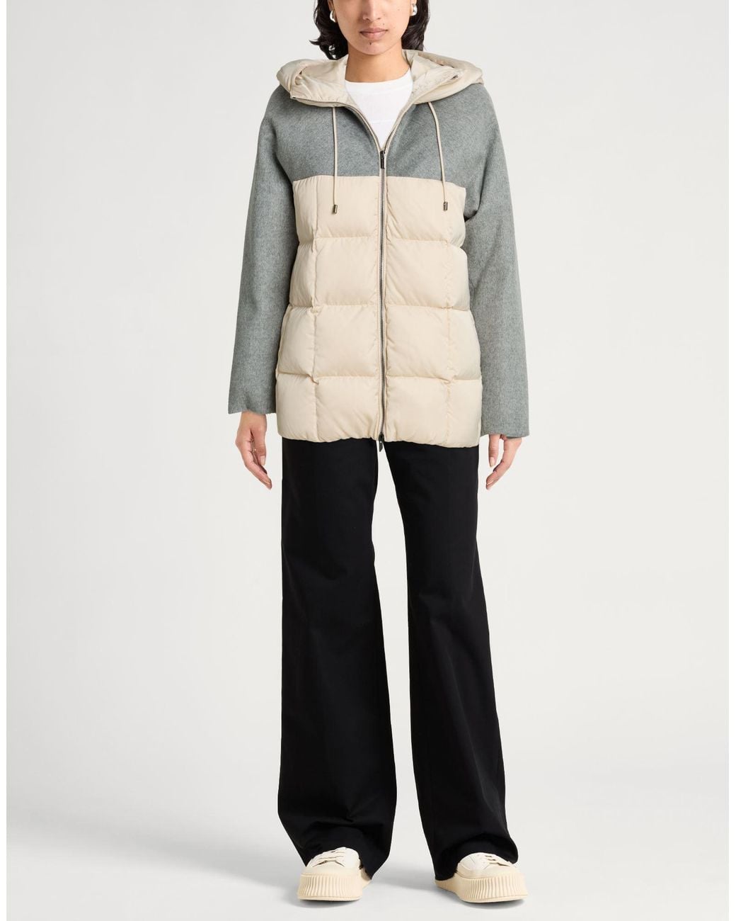 Peserico Natural Puffer Nylon, Virgin Wool, Cashmere, Polyester