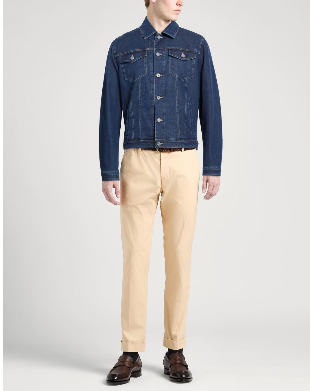 Fedeli Blue Denim Outerwear Cotton, Modal, Elastane for men