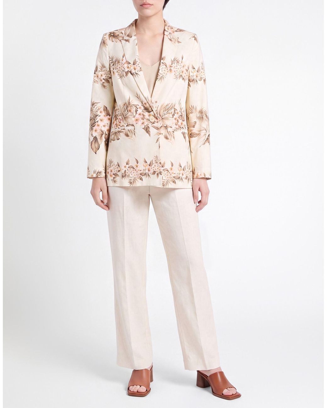 Twinset Natural Ivory Blazer Cotton