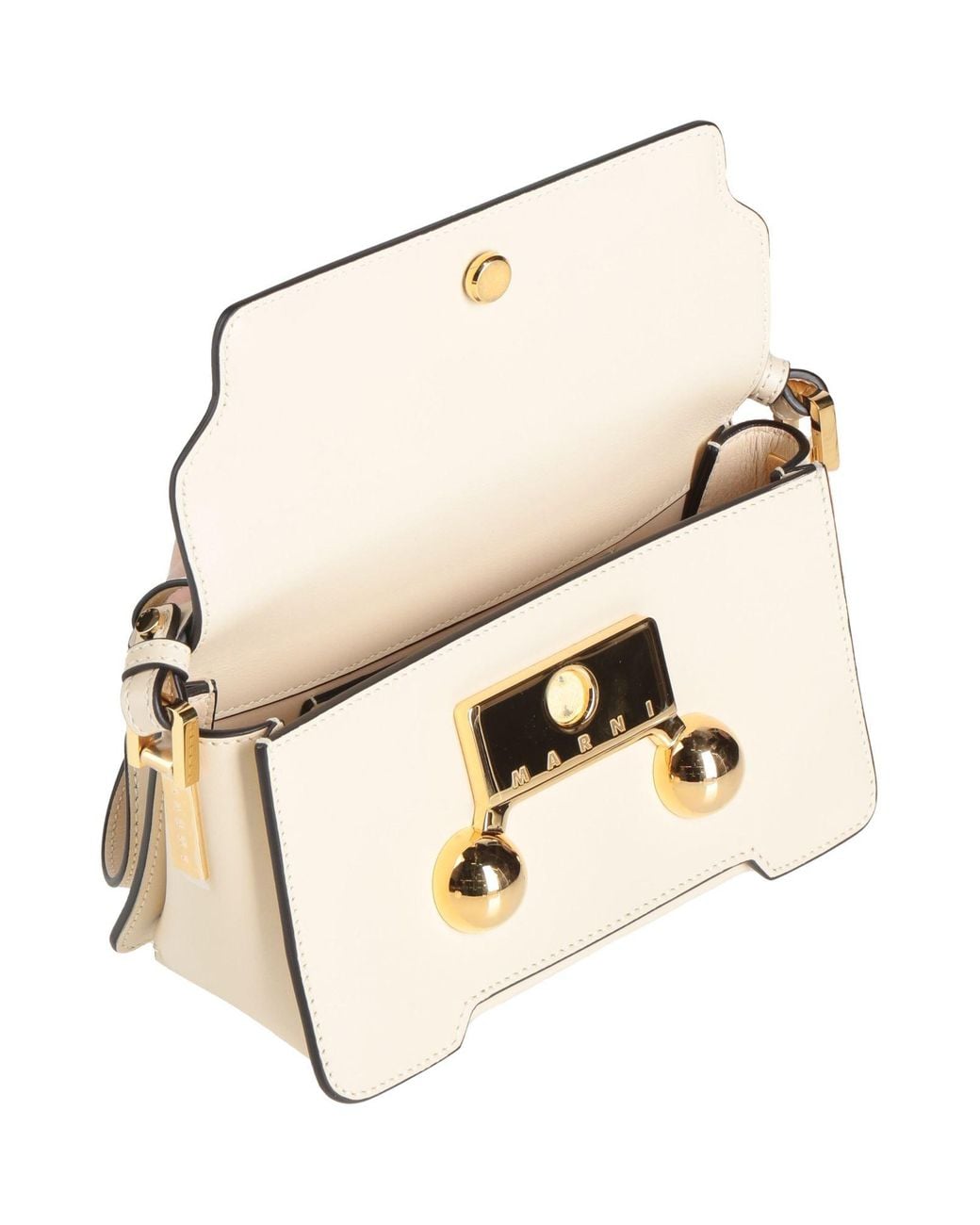 Marni Natural Cross-Body Bag Cow Leather, Brass, Steel