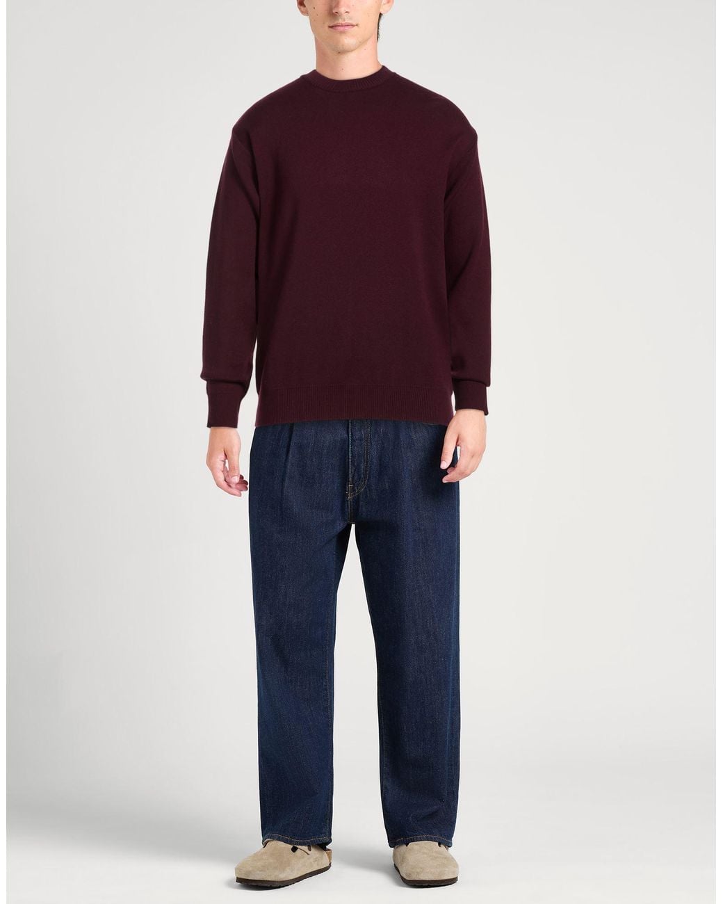 Officina 36 Purple Burgundy Sweater Viscose, Wool, Polyamide for men