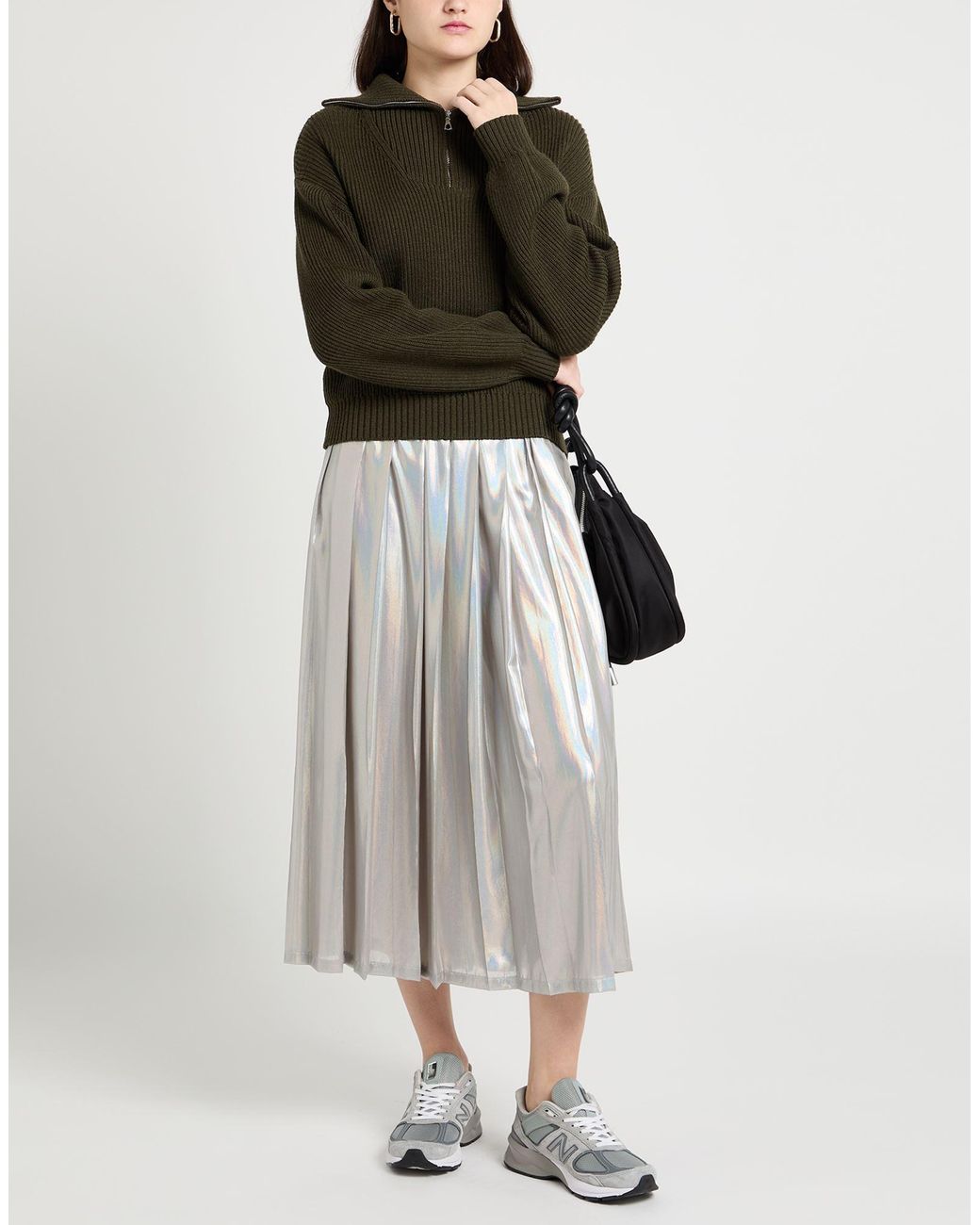 SEVENTY VENEZIA White Midi Skirt Polyester