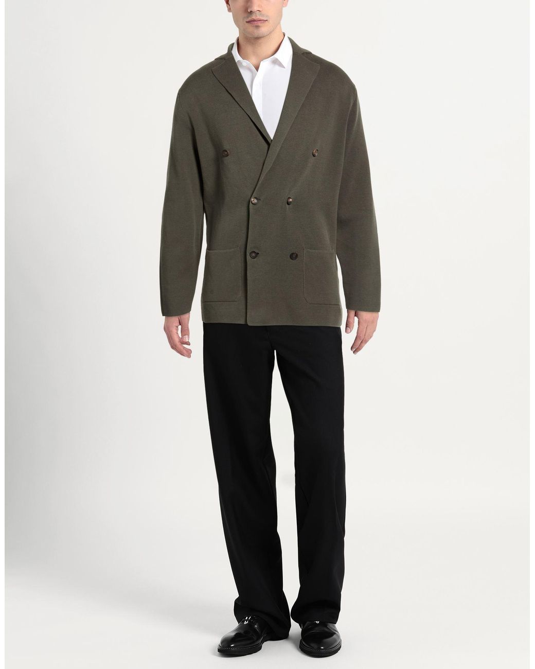 FILIPPO DE LAURENTIIS Green Military Blazer Cotton for men