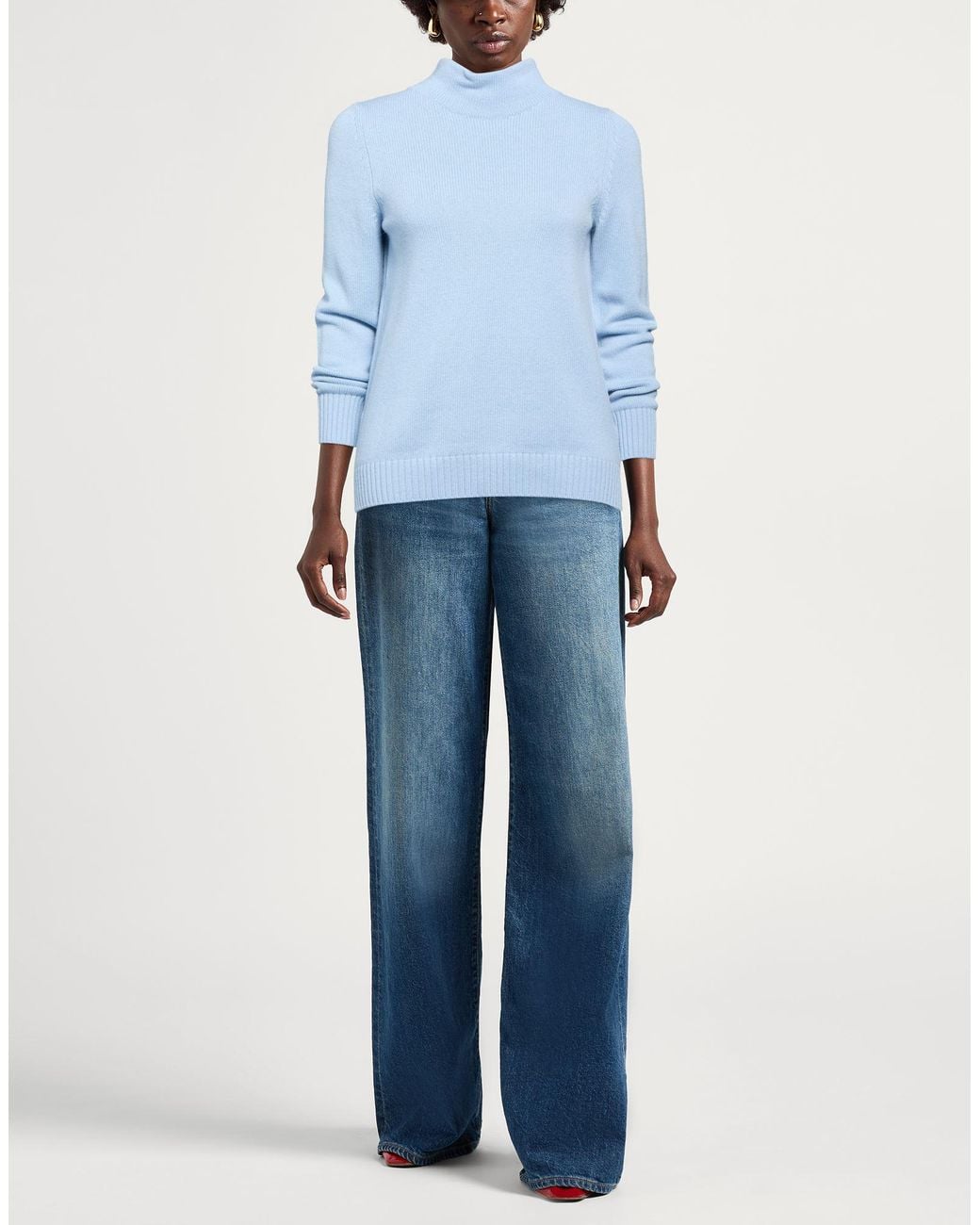 Gran Sasso Blue Sky Turtleneck Wool, Viscose, Cashmere