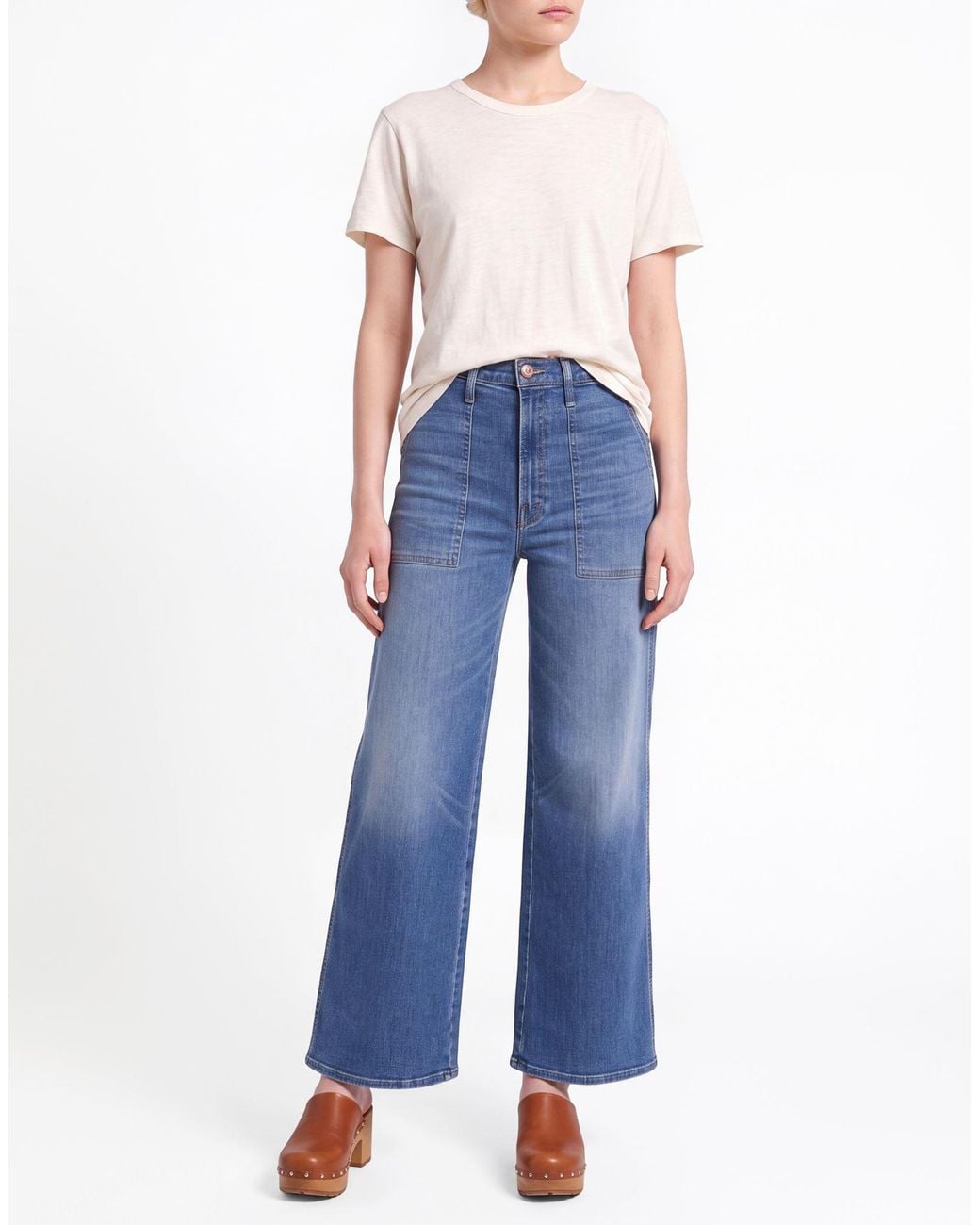 Mother Blue Jeans Cotton, Pre-Consumer Recycled Cotton, Recycled Polyester, Lyocell, Elastane