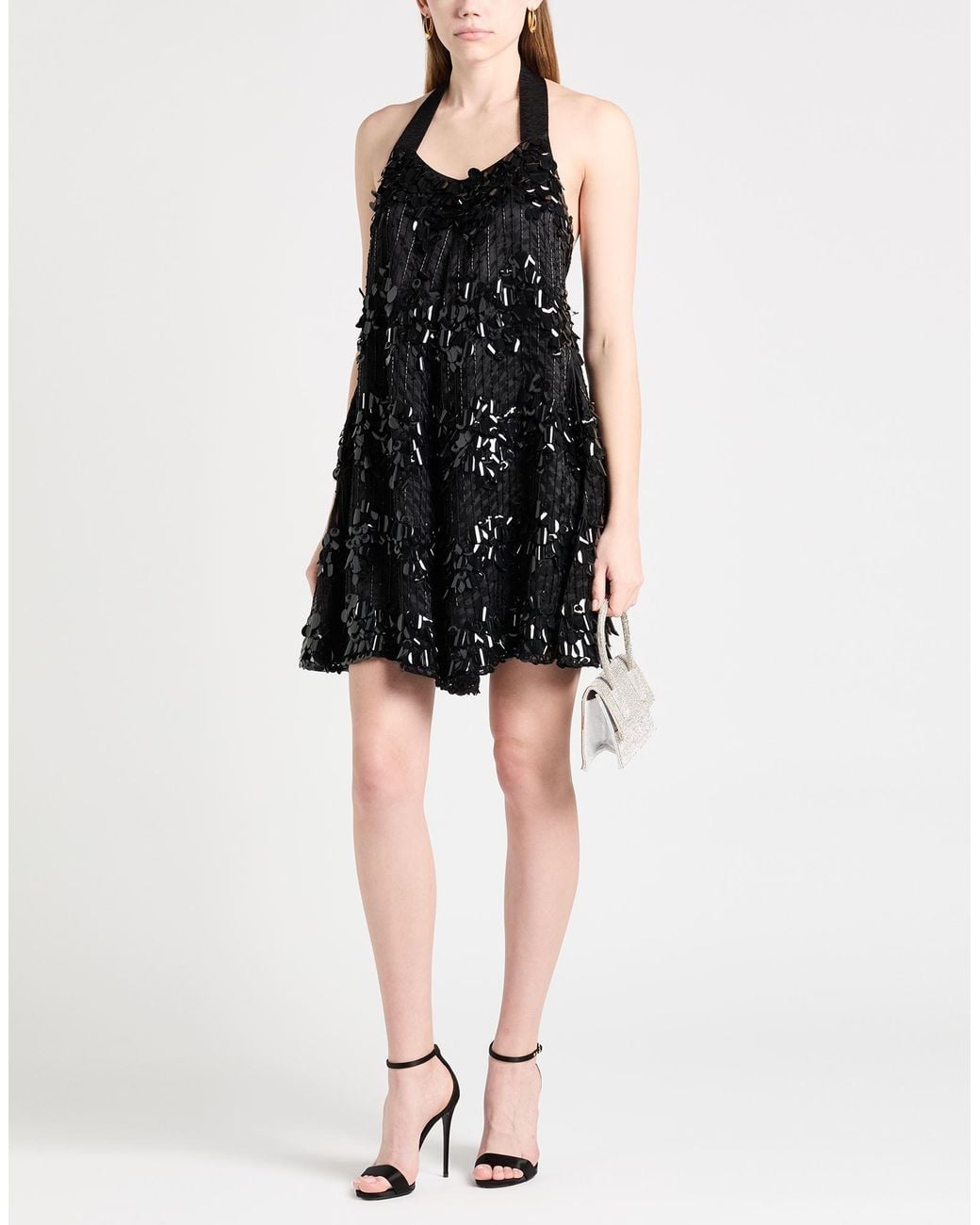 Emporio Armani Black Mini Dress Silk, Cotton, Viscose, Pvc