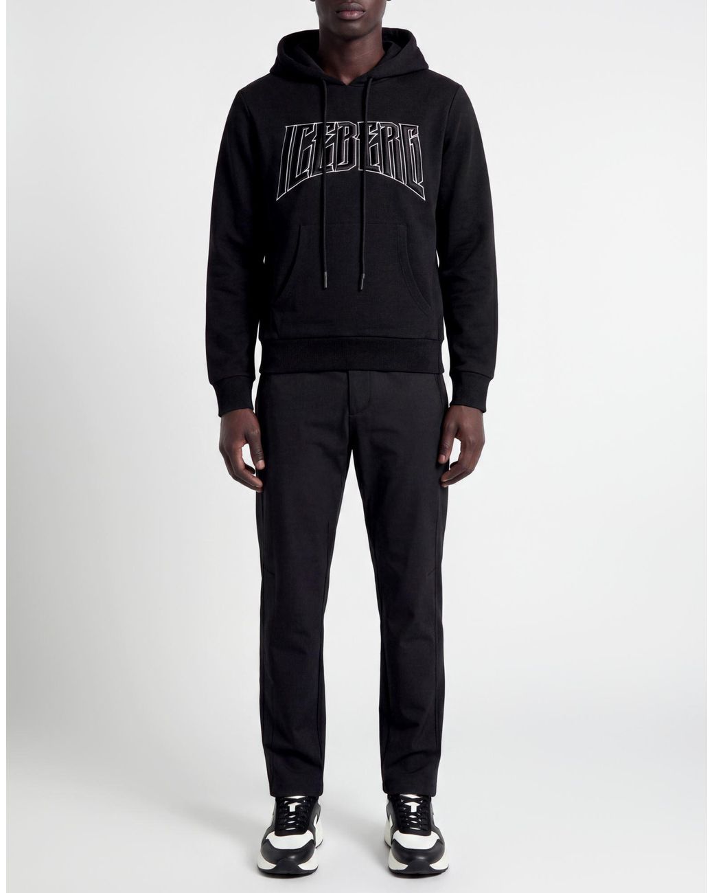 Iceberg Black Sweatshirt Cotton, Polyester for men