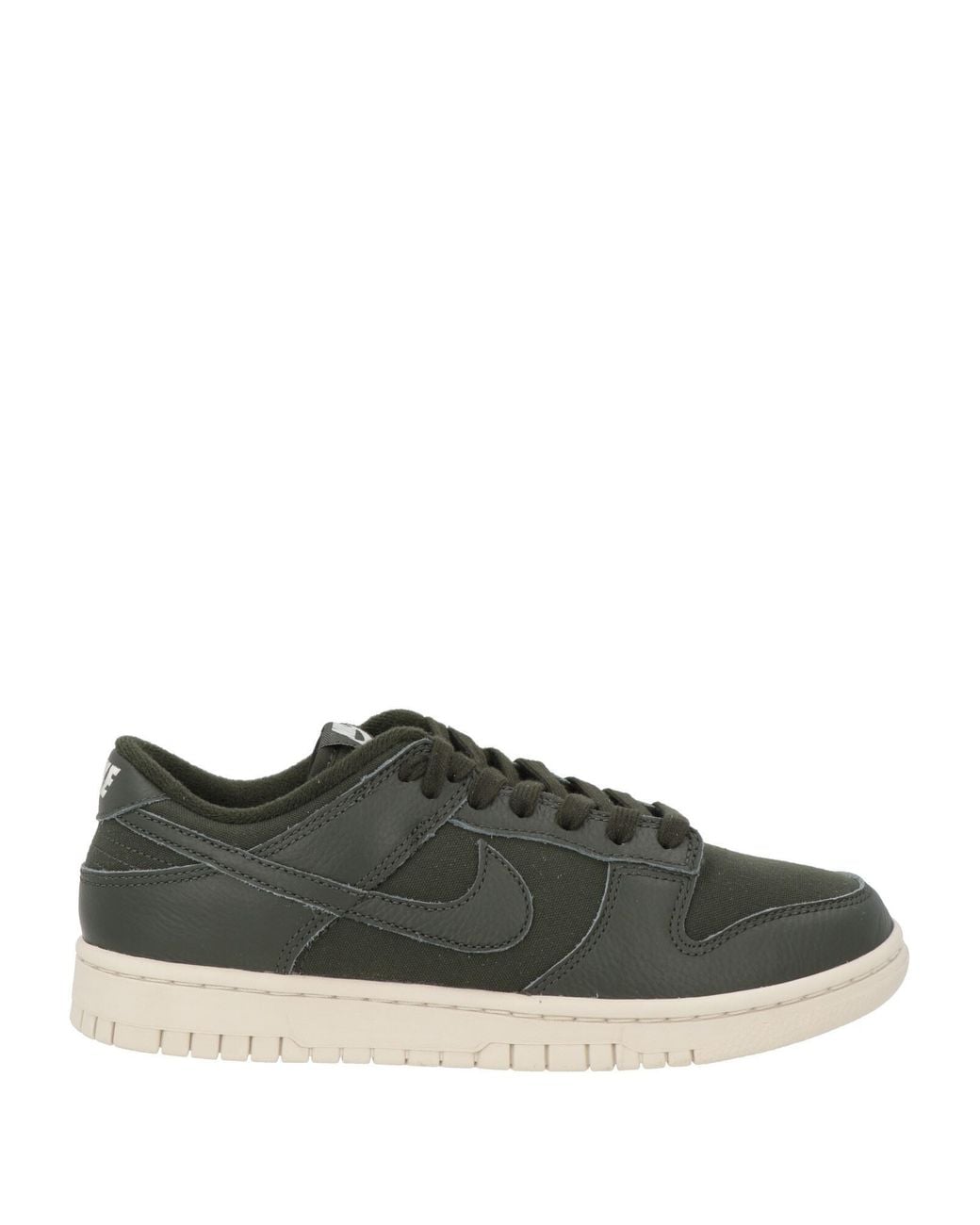 Nike Green Dark Sneakers Leather, Textile Fibers for men