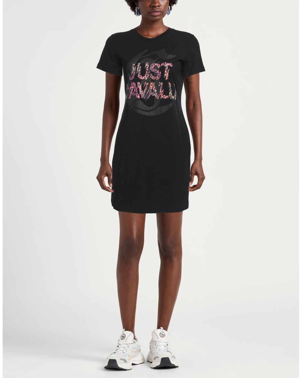Just Cavalli Black Mini Dress Cotton