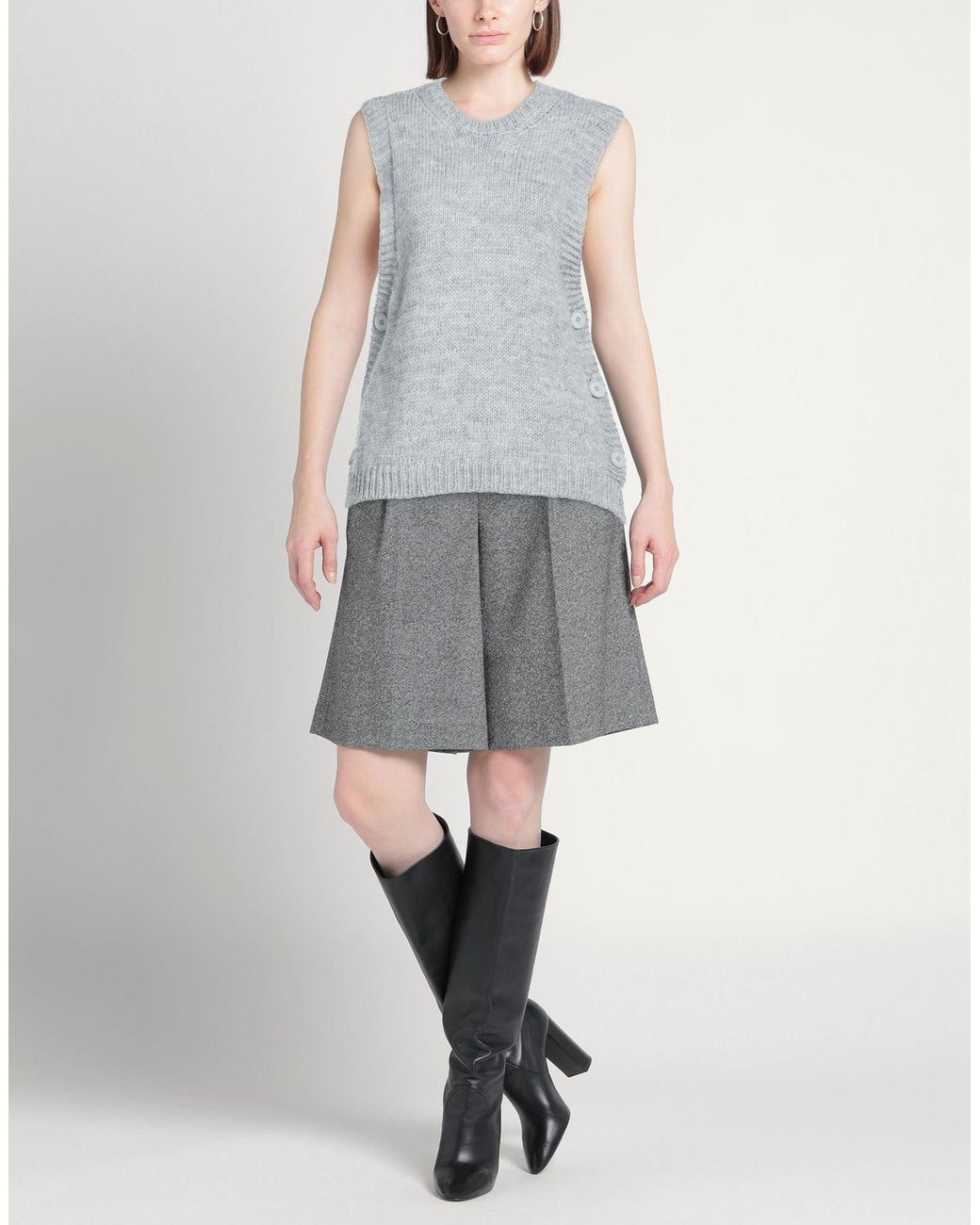 Angela Davis Gray Light Sweater Acrylic, Polyester, Wool