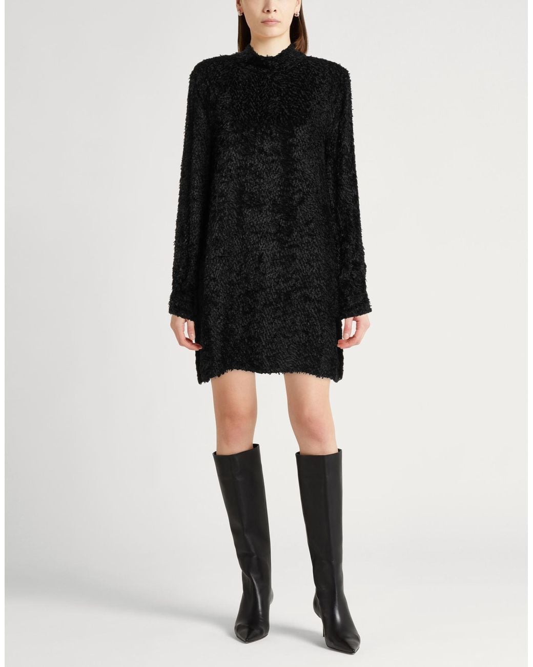Massimo Alba Black Mini Dress Viscose, Silk