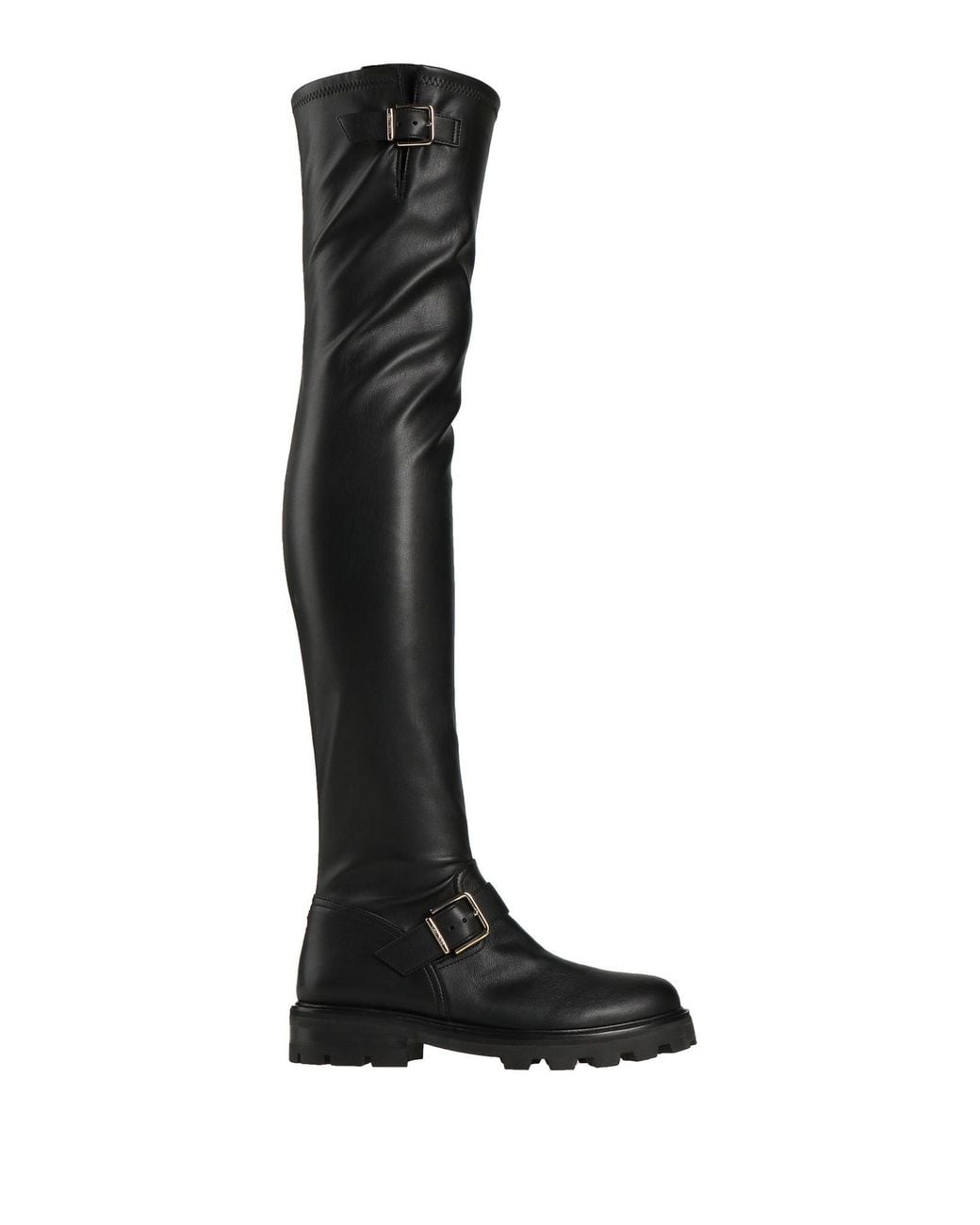Jimmy Choo Black Biker Ii Leather Over-The-Knee Boots