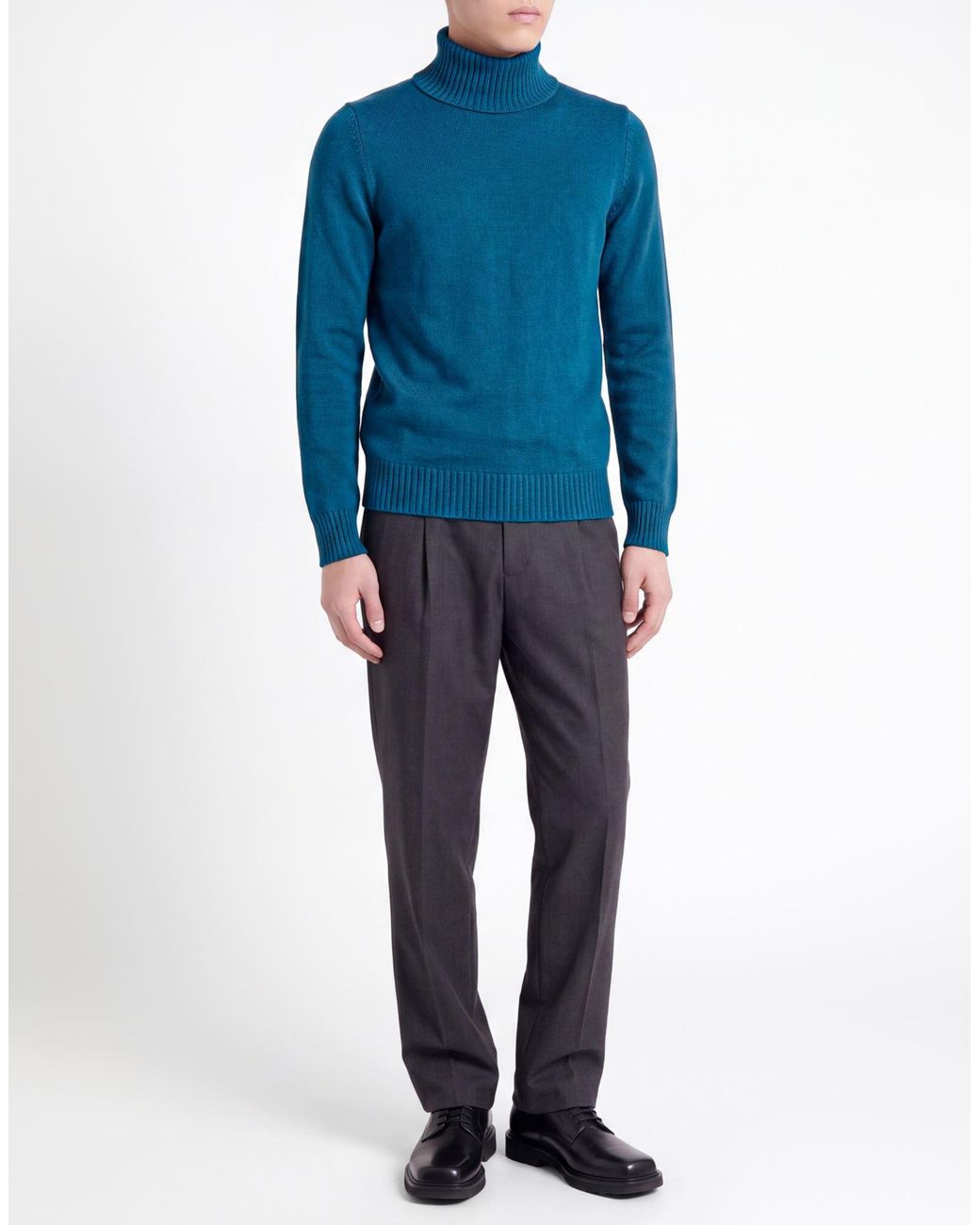 Gran Sasso Blue Turtleneck Virgin Wool for men