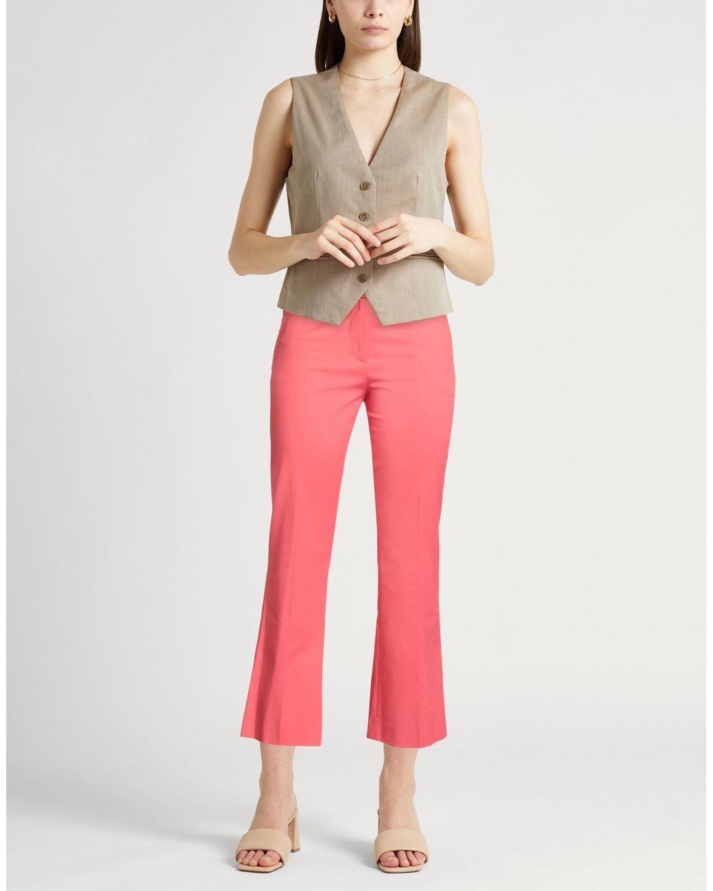 PT Torino Pink Coral Pants Cotton, Elastane