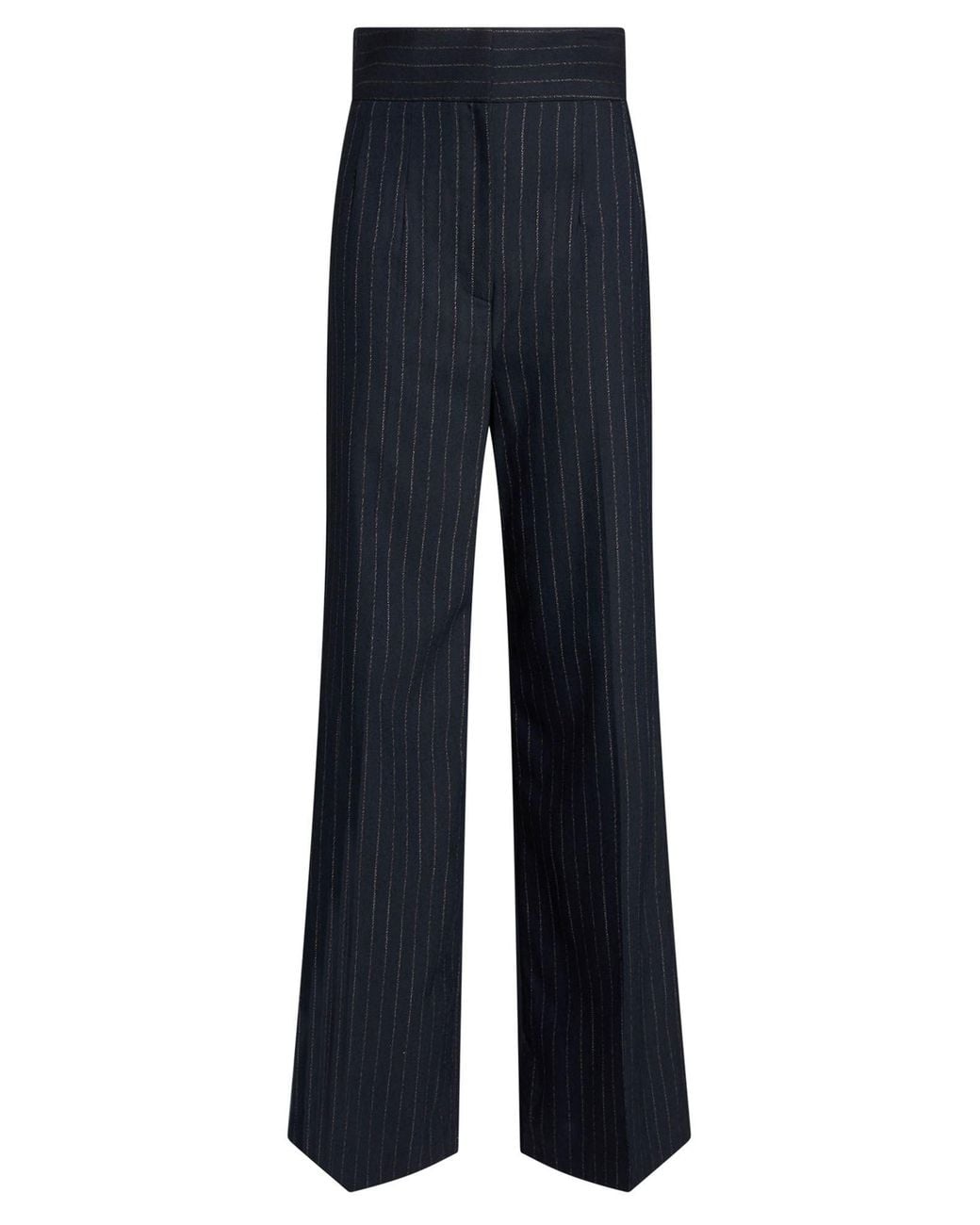 Erika Cavallini Semi Couture Blue Pants Wool, Polyester, Viscose