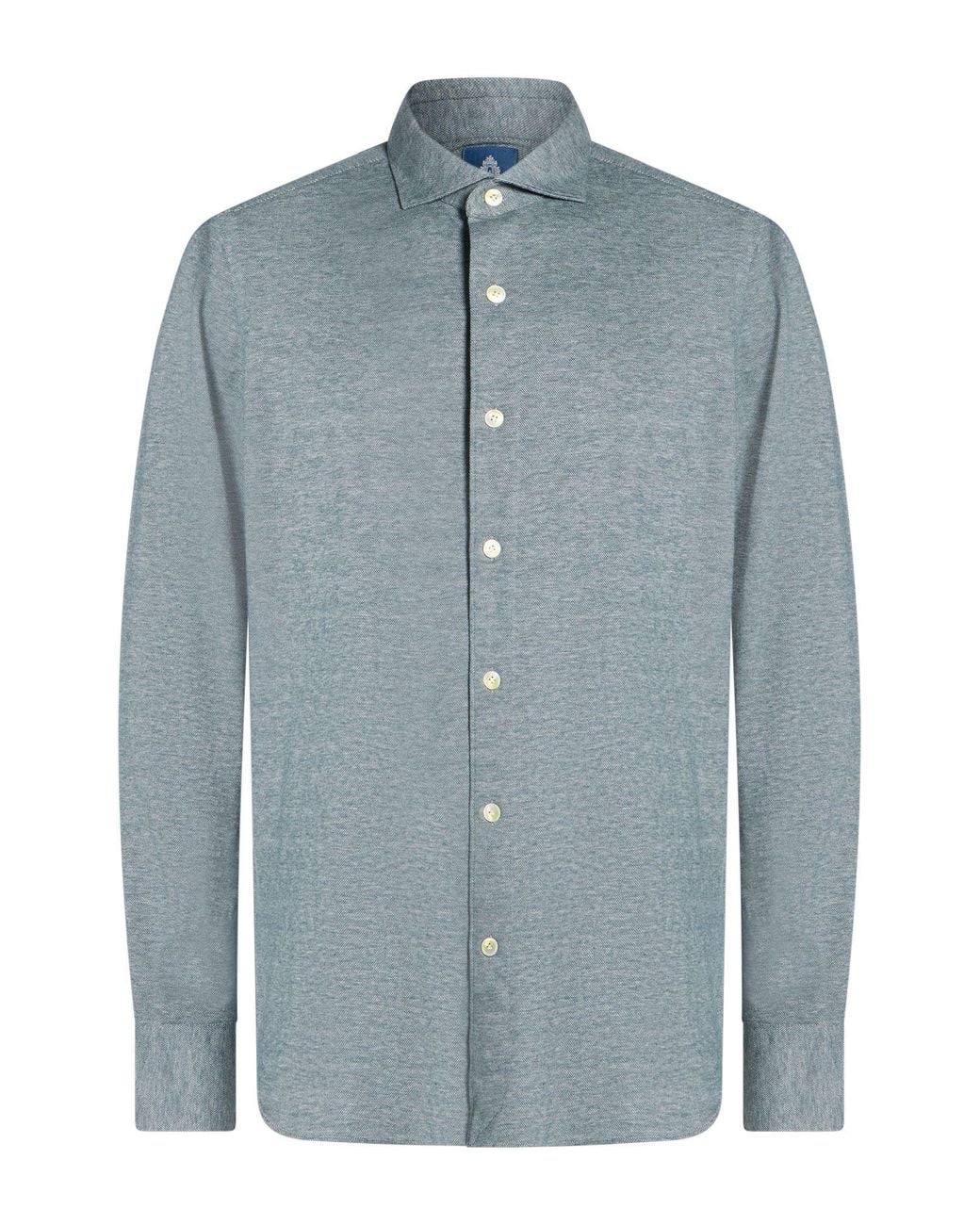 Finamore 1925 Blue Shirt Cotton, Virgin Wool for men