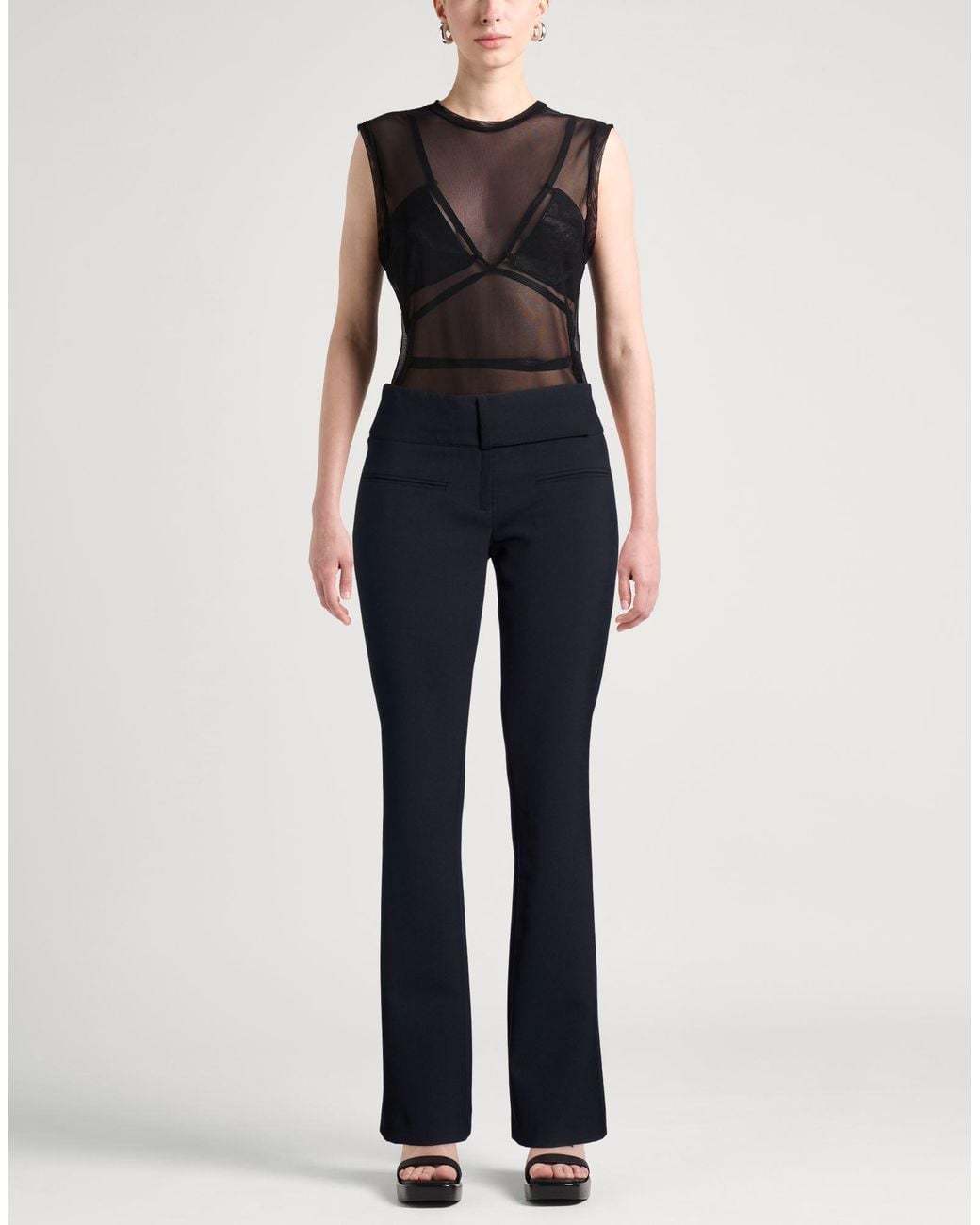 Courreges Blue Pants Polyester, Wool, Elastane, Polyamide