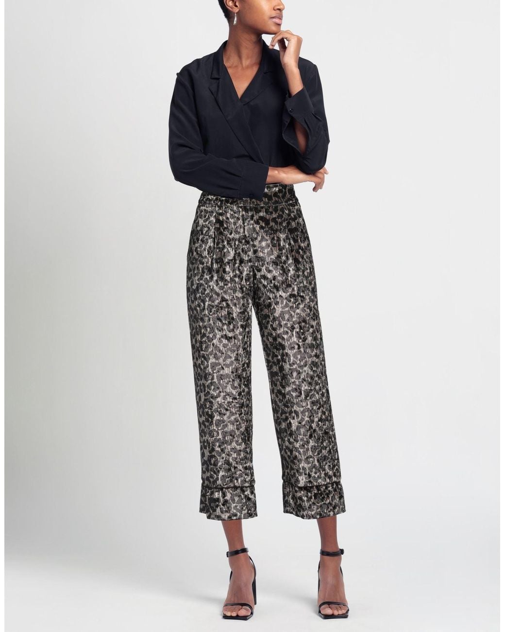 ALESSIA SANTI Gray Pants Polyester, Elastane