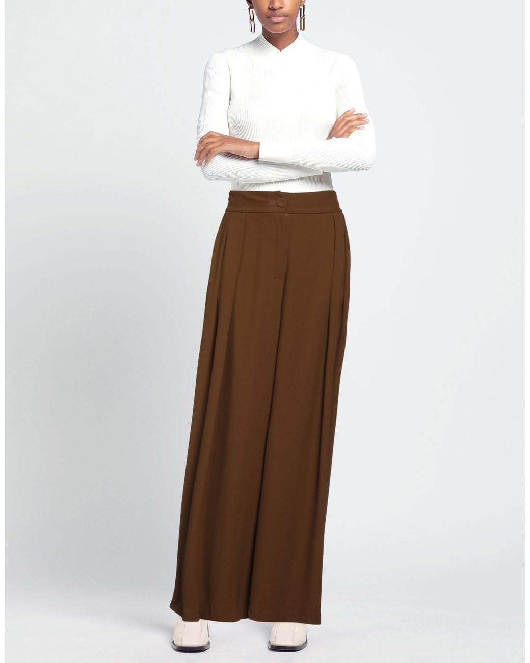 Erika Cavallini Semi Couture Brown Trouser