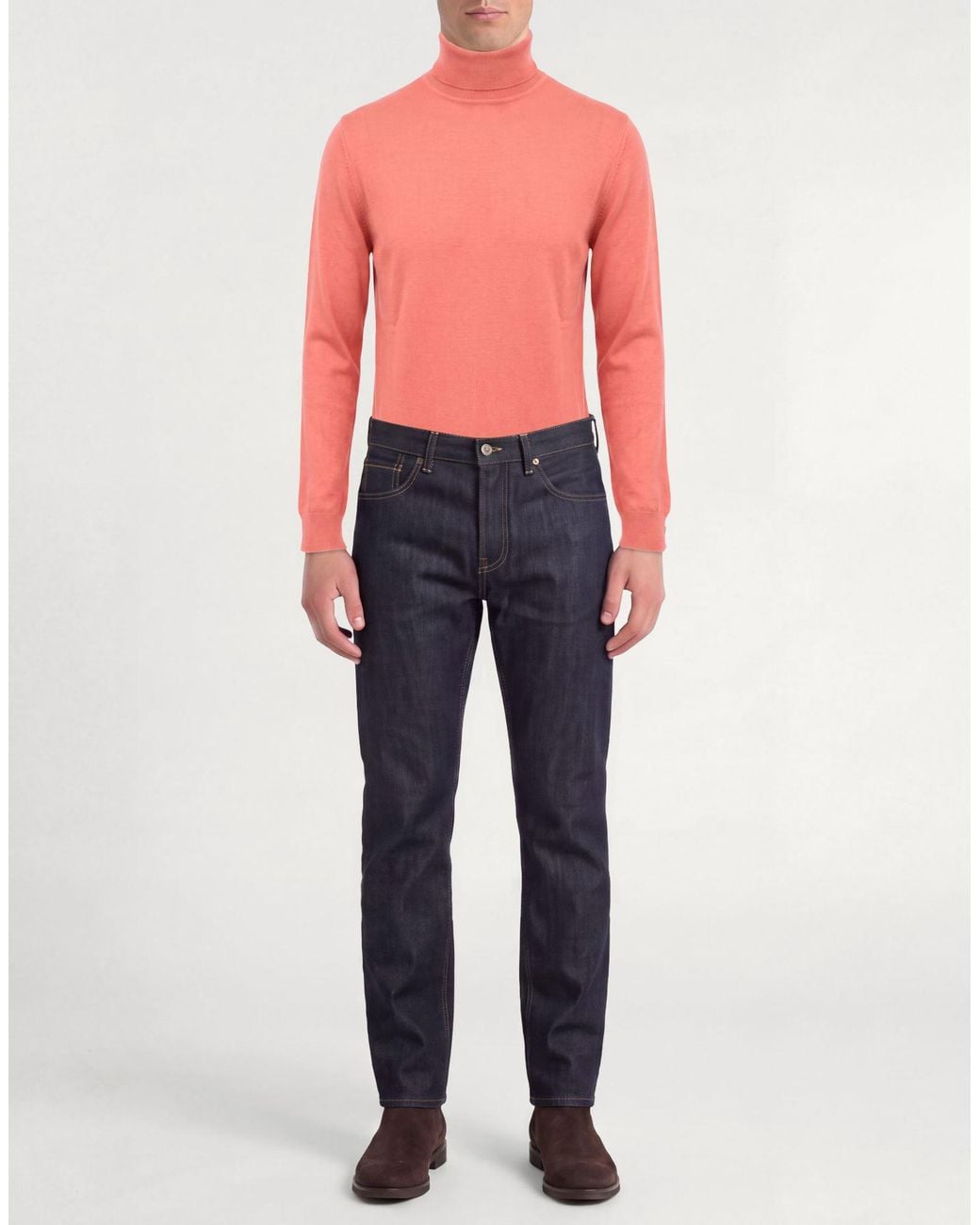 Drumohr Pink Coral Turtleneck Merino Wool for men