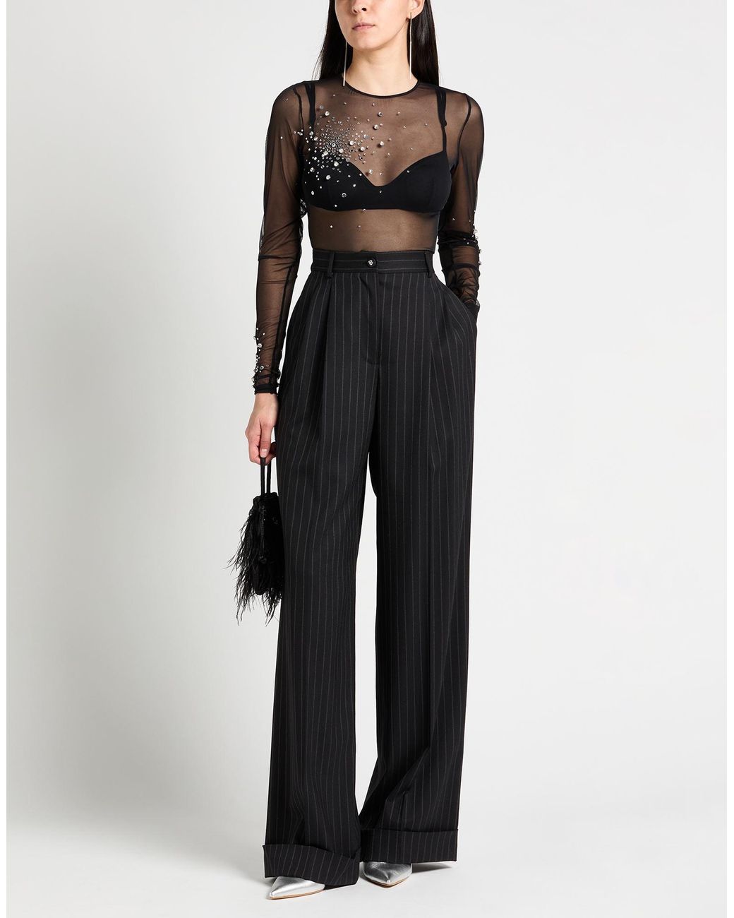 DES_PHEMMES Black Bodysuit Polyamide, Elastane