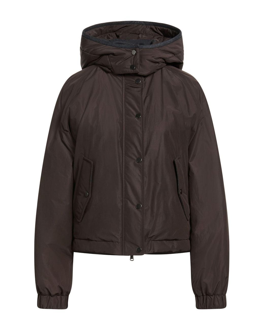 Brunello Cucinelli Brown Dark Puffer Polyester, Cotton