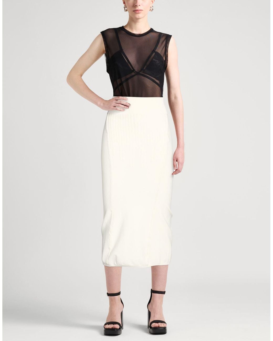 Mugler White Midi Skirts