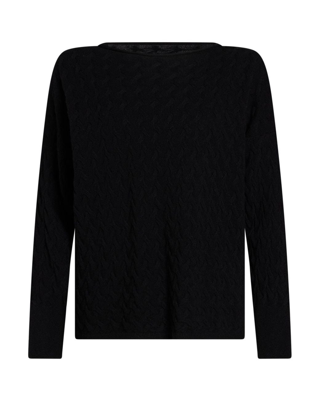 Le Tricot Perugia Black Sweater Virgin Wool