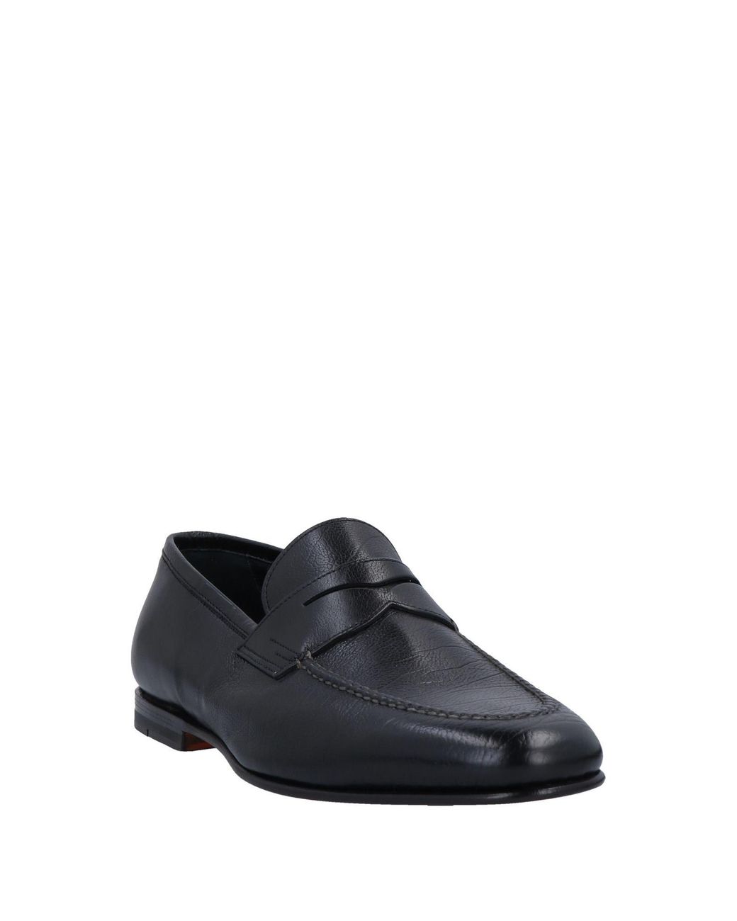 Santoni Black Loafers Leather for men
