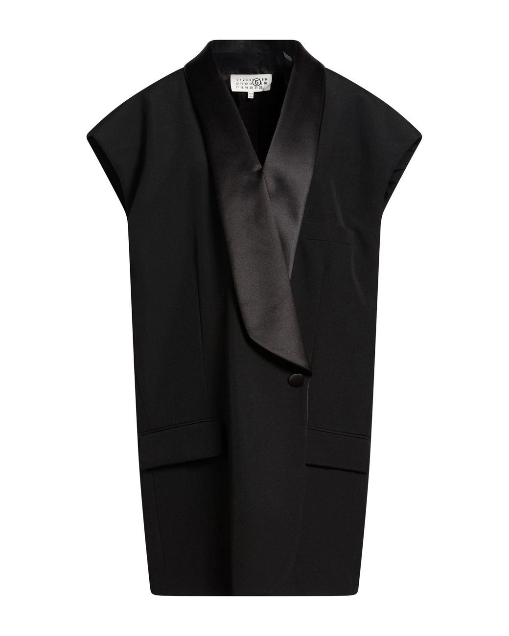 MM6 by Maison Margiela Black Blazer Polyester, Virgin Wool