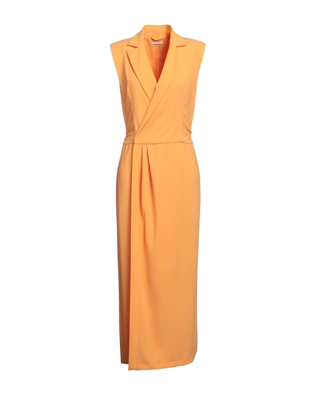 Patrizia Pepe Orange Maxi Dress Polyester, Elastane