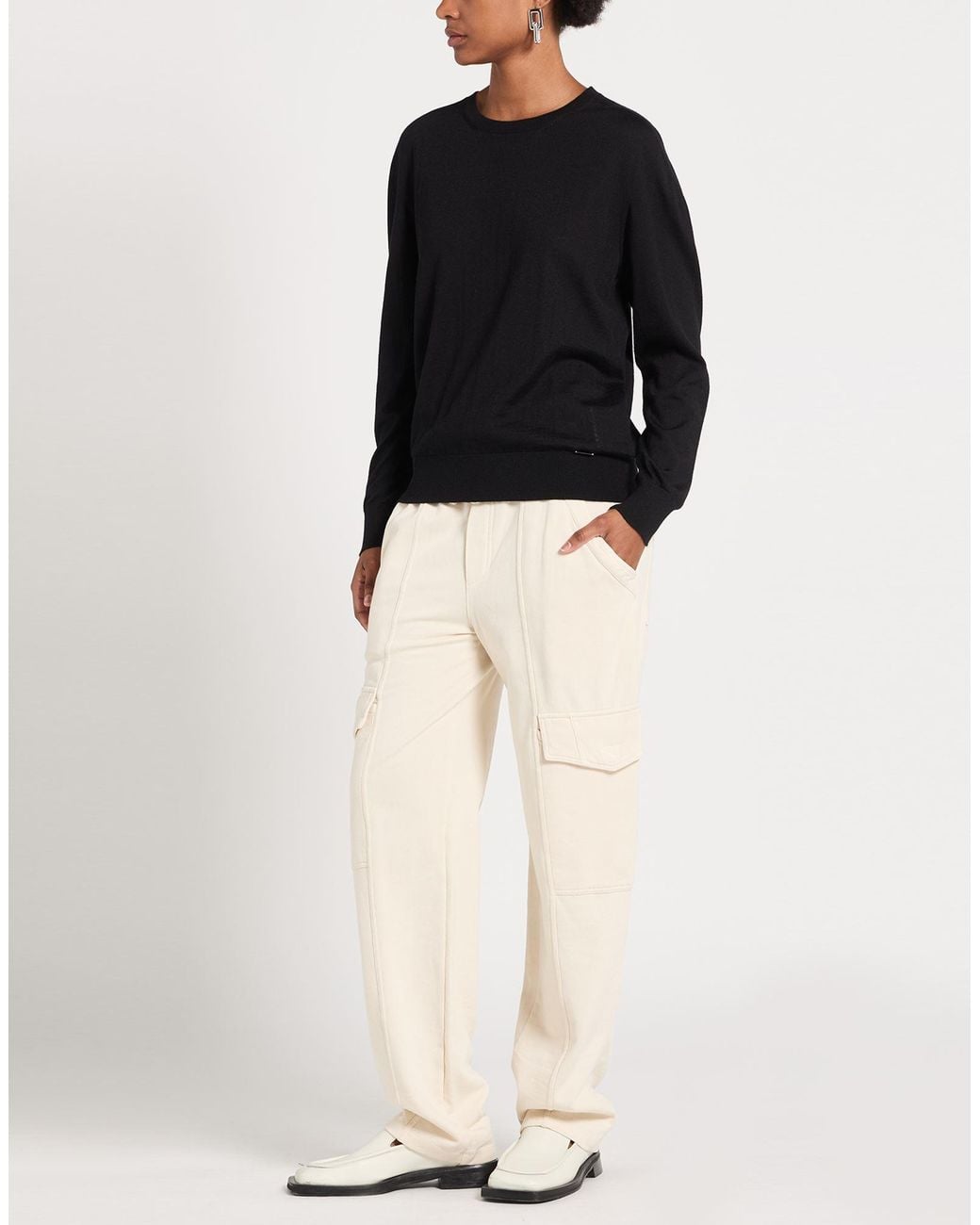 Kiton Black Sweater Cashmere, Silk