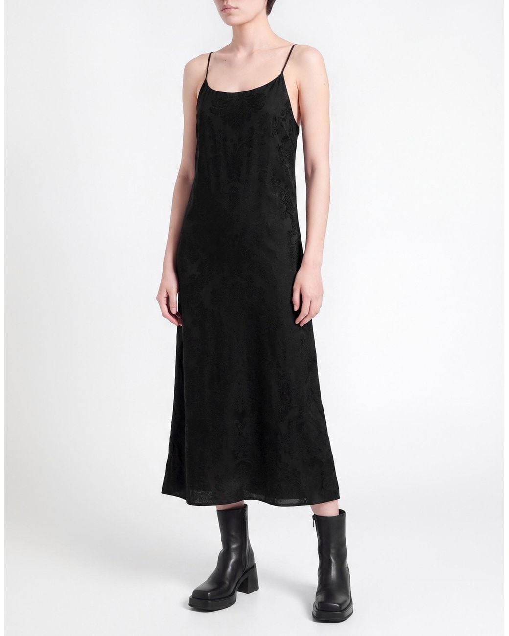 Uma Wang Black Midi Dress Viscose, Cupro