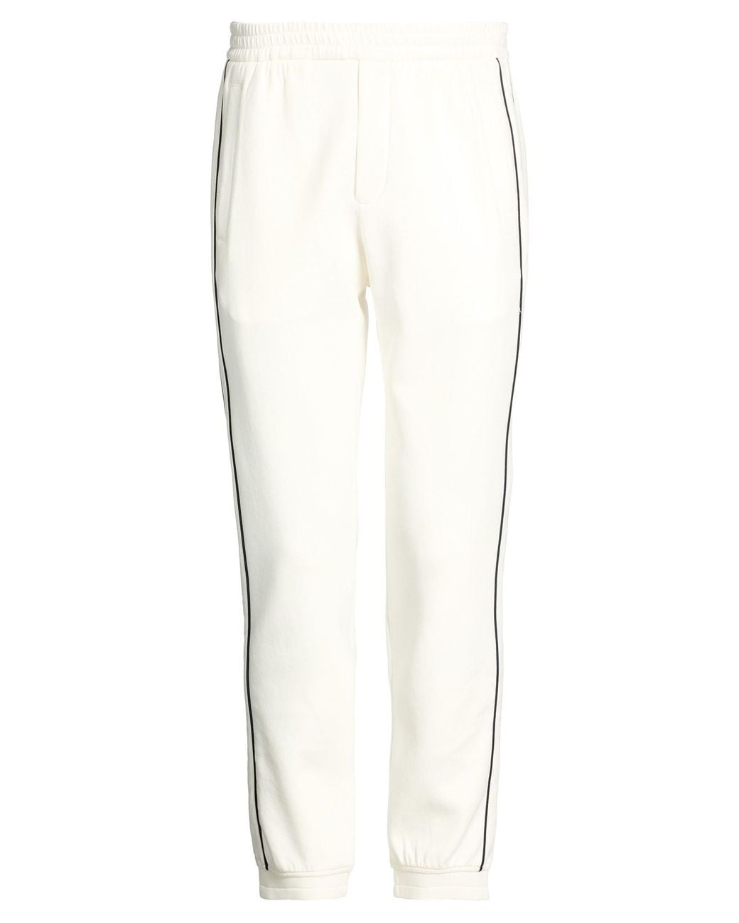 Emporio Armani White Ivory Pants Cotton, Polyester, Elastane for men