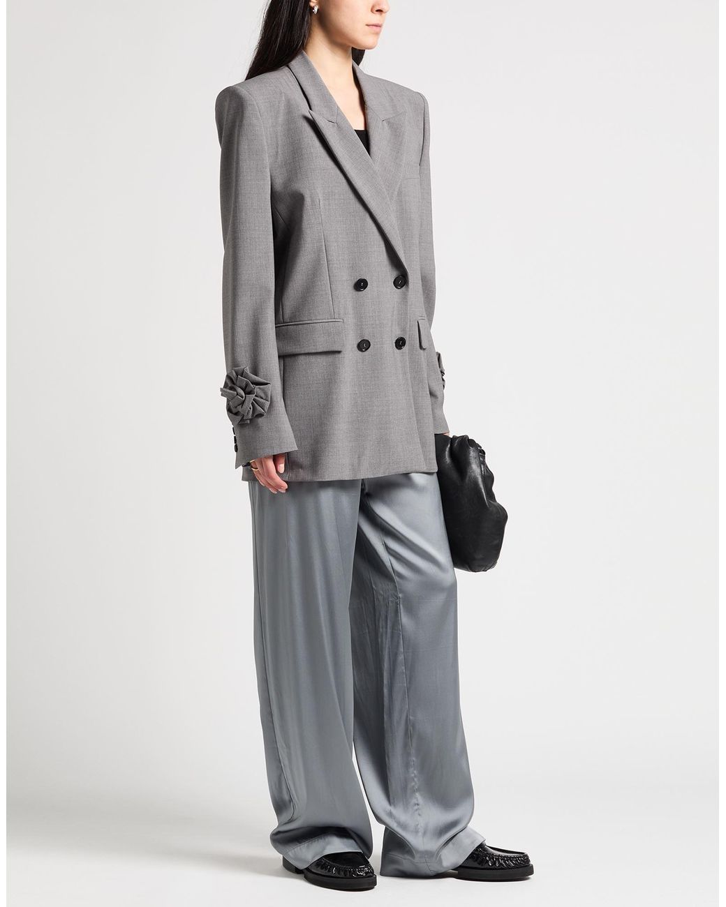 MSGM Gray Blazer Virgin Wool, Elastane